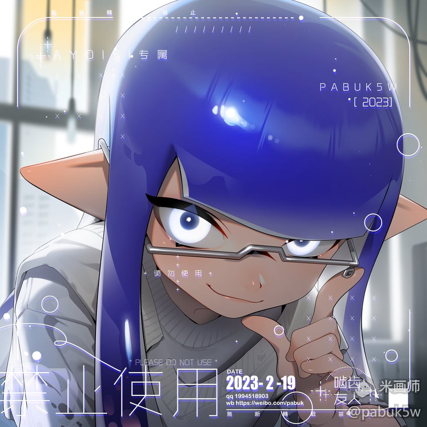 inkling player character and inkling girl (splatoon) drawn by pabuk5w