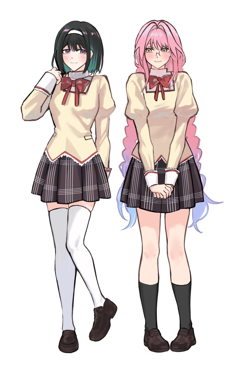 akemi homura, kaname madoka, sua, and mizi (mahou shoujo madoka magica and 1 more) drawn by 1108feiriku