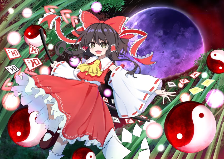 hakurei reimu (touhou and 1 more) drawn by guminemi