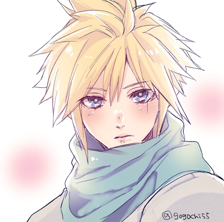 cloud strife (final fantasy and 2 more) drawn by gogochi55
