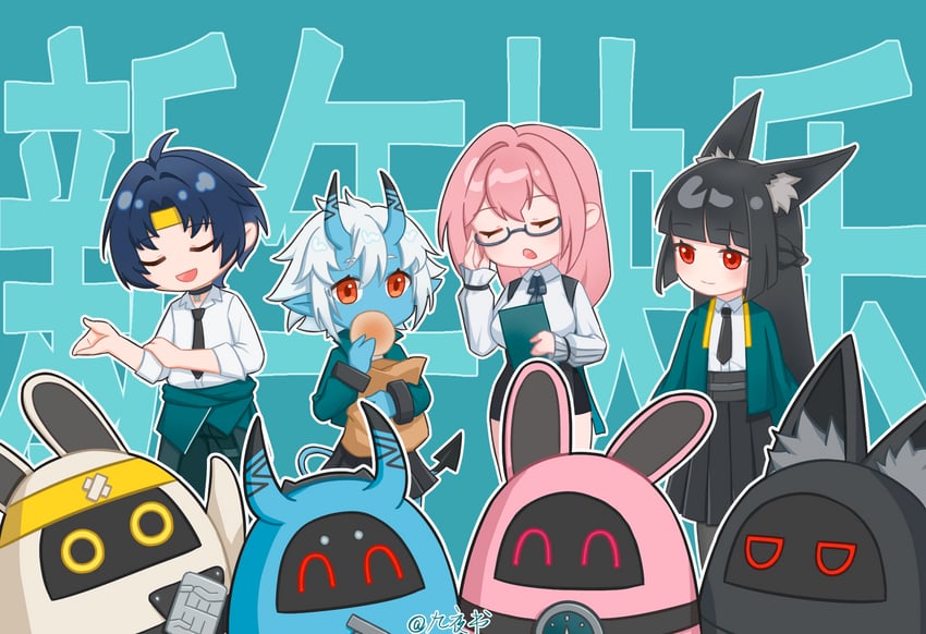 hoshimi miyabi, tsukishiro yanagi, soukaku, asaba harumasa, asaboo, and 4 more (zenless zone zero) drawn by ringlast