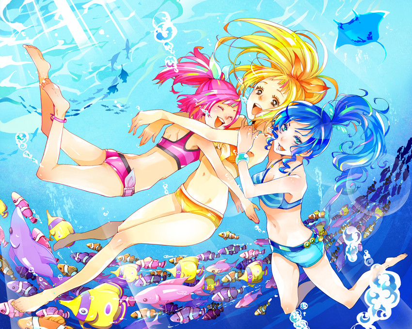 marin, urin, and warin (umi monogatari) drawn by ericom314