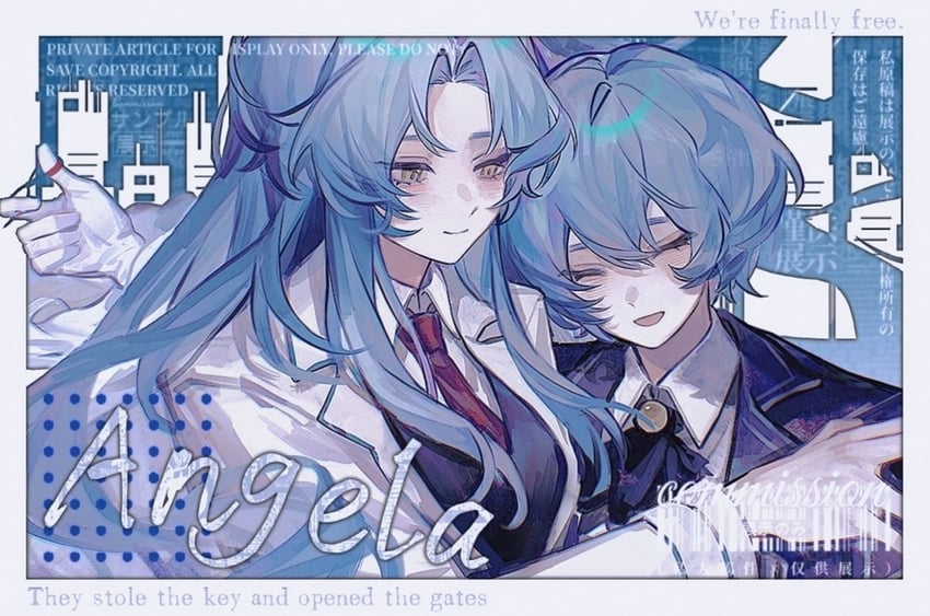angela (project moon and 2 more) drawn by usamisatori