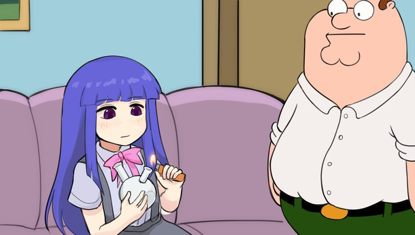 furude rika and peter griffin (higurashi no naku koro ni and 1 more) drawn by nvi2762