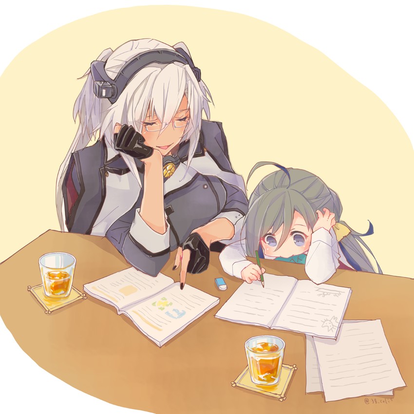 musashi, kiyoshimo, and musashi kai ni (kantai collection) drawn by colis