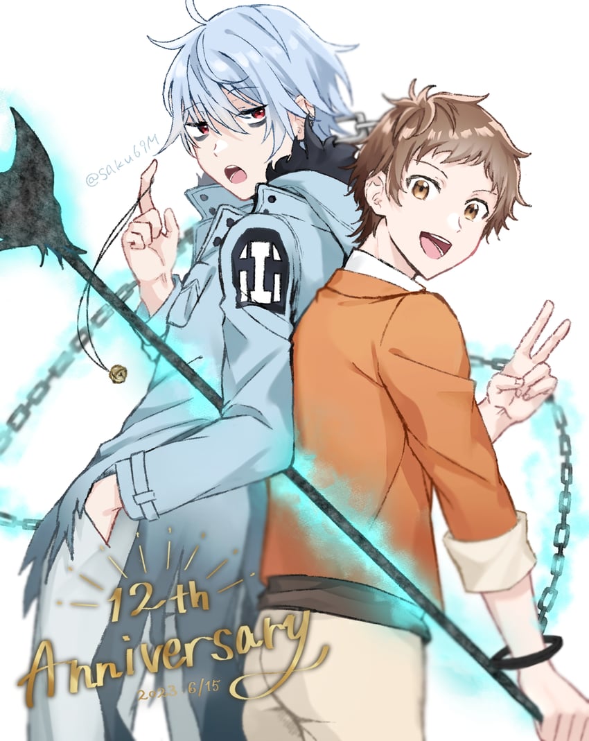 sleepy ash and shirota mahiru (servamp) drawn by saku69m