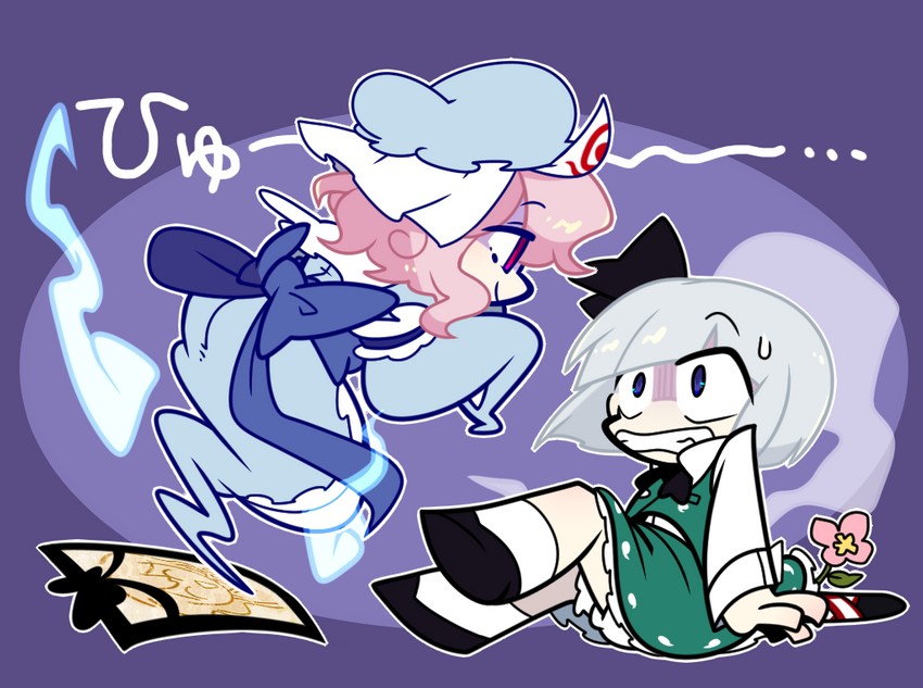 konpaku youmu and saigyouji yuyuko (touhou) drawn by harunori_(hrnrx)