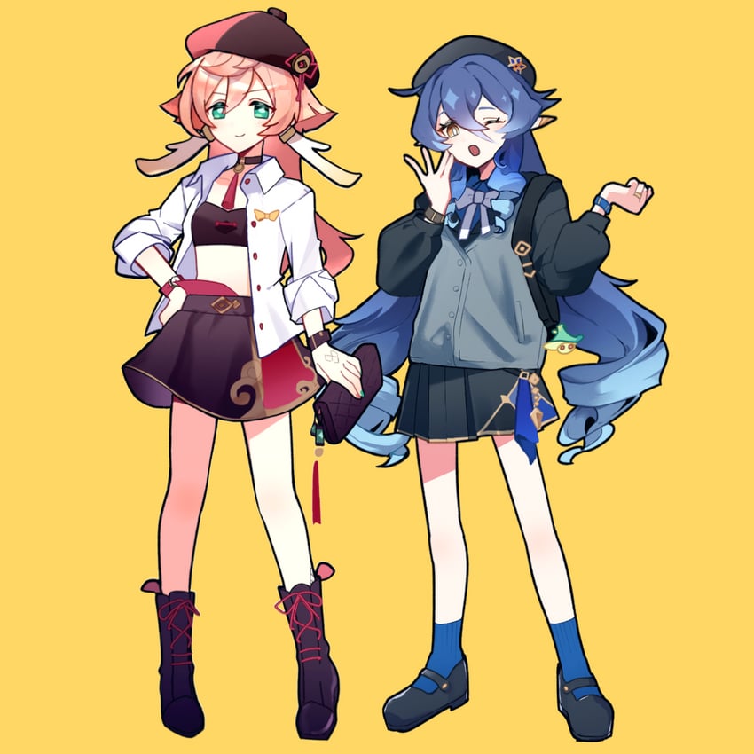 yanfei and layla (genshin impact) drawn by utori_(tanakautori)