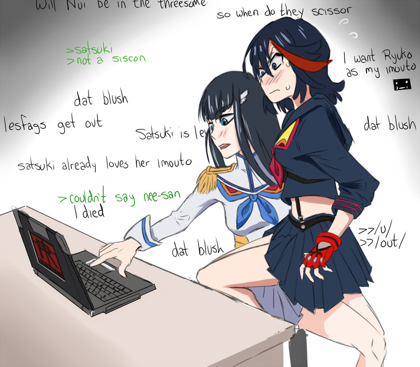 matoi ryuuko, senketsu, kiryuuin satsuki, and junketsu (kill la kill and 1 more)