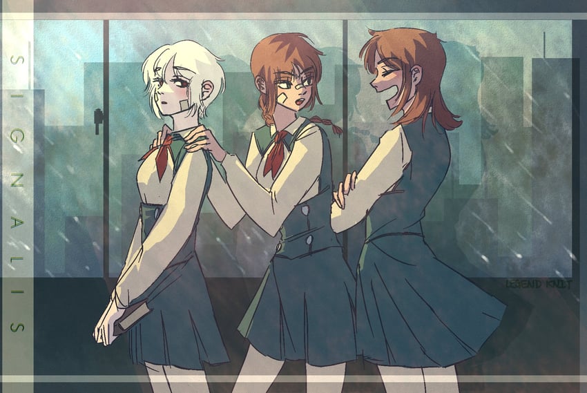 ariane yeong, isolde itou, and erika itou (signalis) drawn by legend_knit
