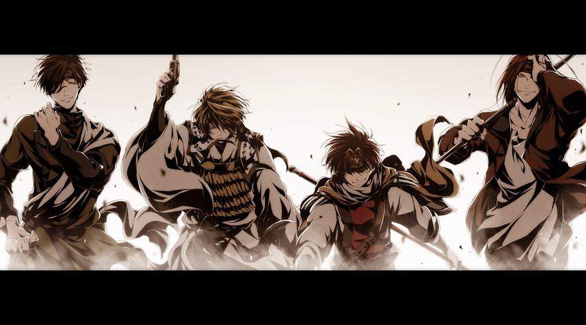 son goku, genjou sanzou, cho hakkai, and sha gojou (saiyuki) drawn by dossei