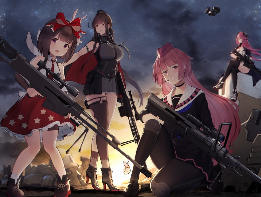 dsr-50, ntw-20, m99, and m82a1 (girls' frontline) drawn by hayabusa_(vert_320)