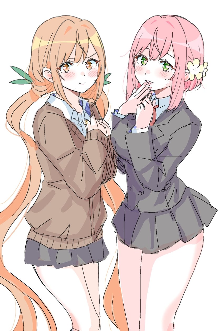 hanazono hakari and inda karane (kimi no koto ga dai dai dai dai daisuki na 100-nin no kanojo) drawn by sierit