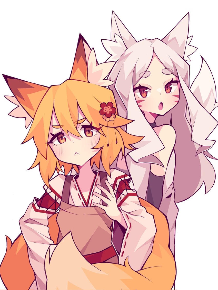 senko and shiro (sewayaki kitsune no senko-san) drawn by kazumiskill