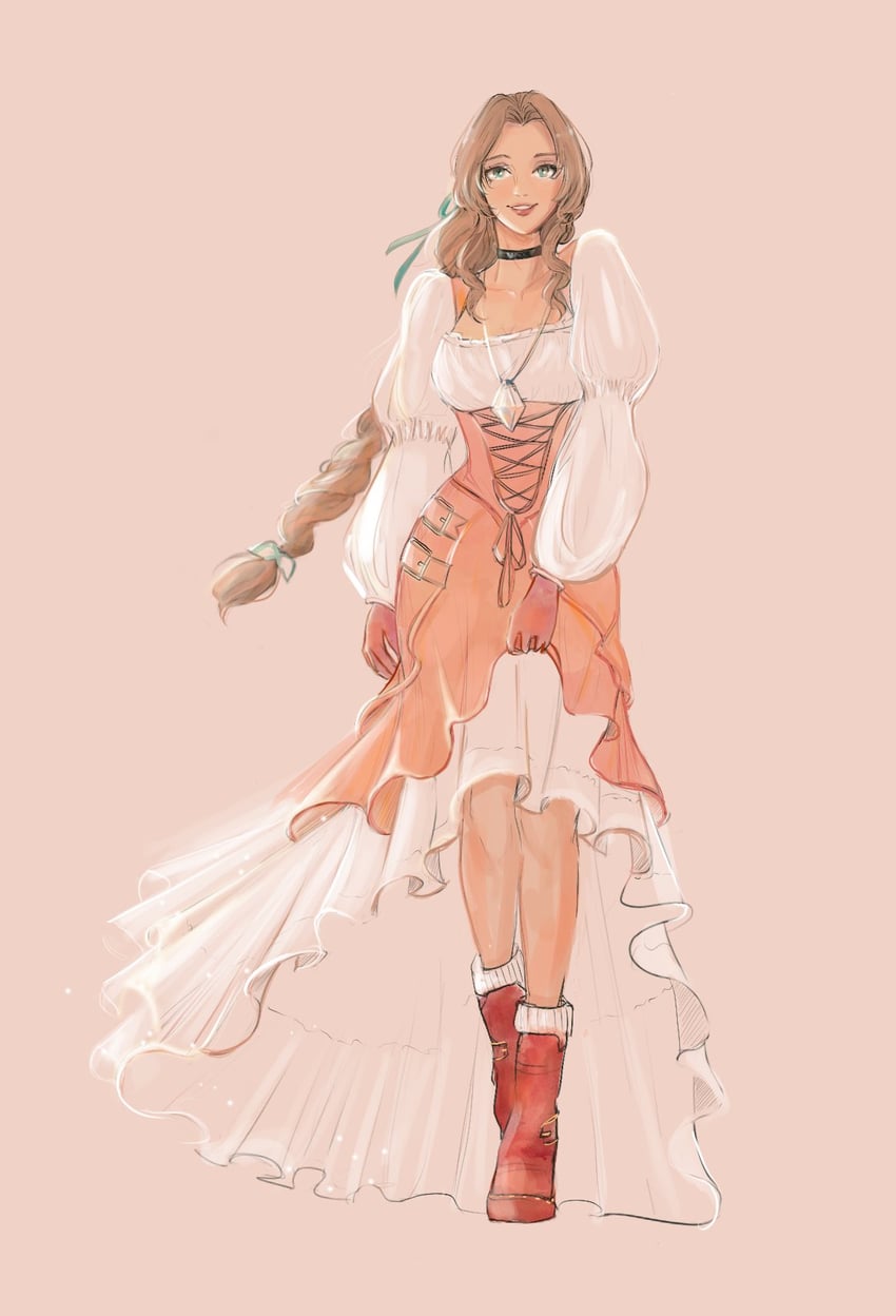 aerith gainsborough and garnet til alexandros xvii (final fantasy and 3 more) drawn by papermint_tea