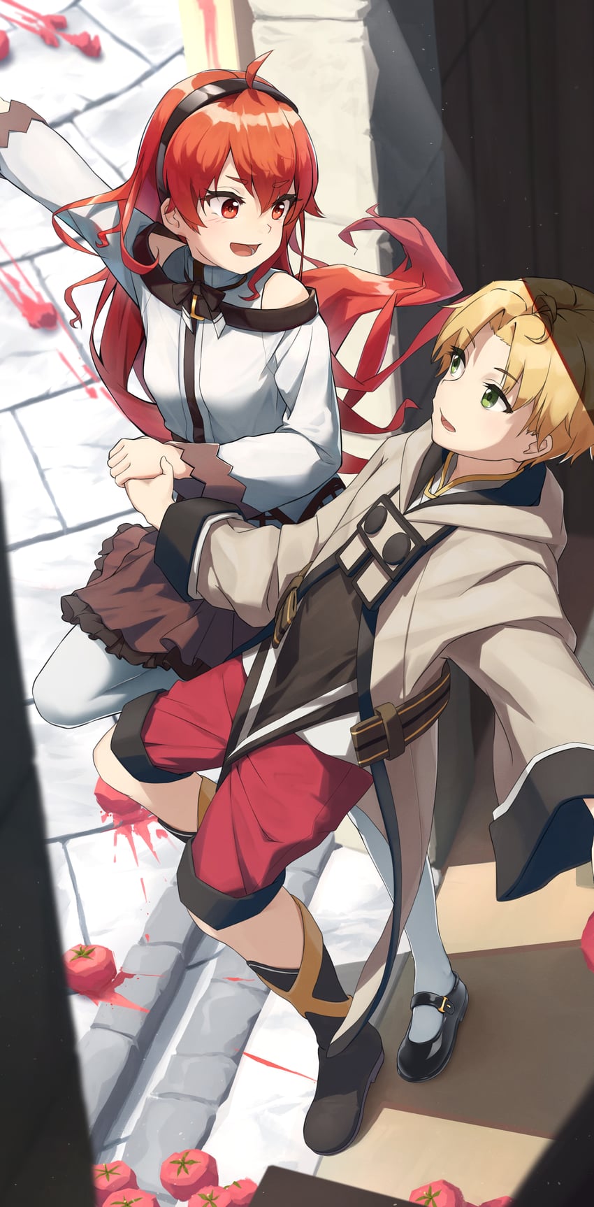 eris greyrat and rudeus greyrat (mushoku tensei) drawn by yuyu_guantou_(marky)