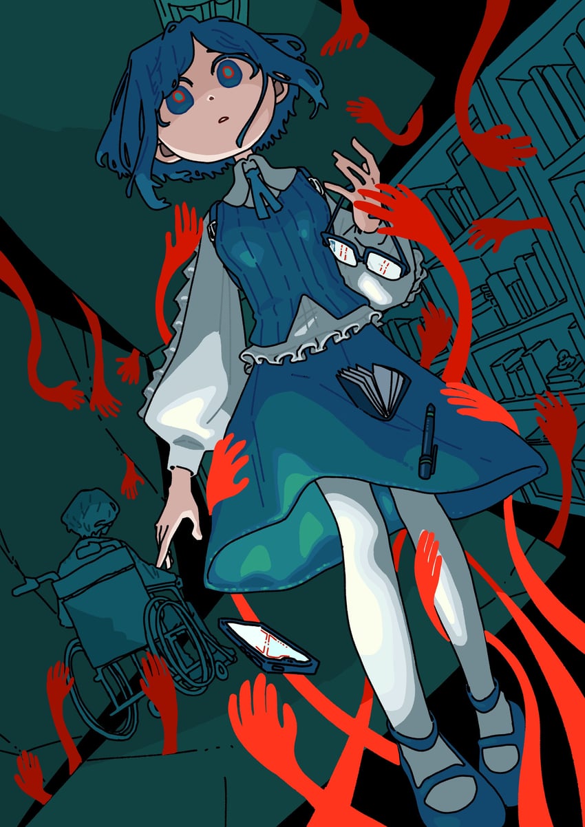 fukurai azami and meguriya ayumu (toshi densetsu kaitai center) drawn by aruun
