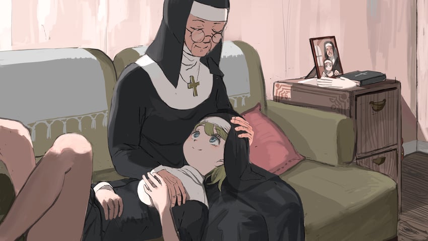 clumsy nun and mother superior (little nuns) drawn by diva_(hyxpk)