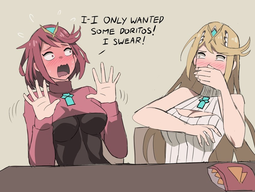 pyra and mythra (xenoblade chronicles and 1 more) drawn by jourd4n
