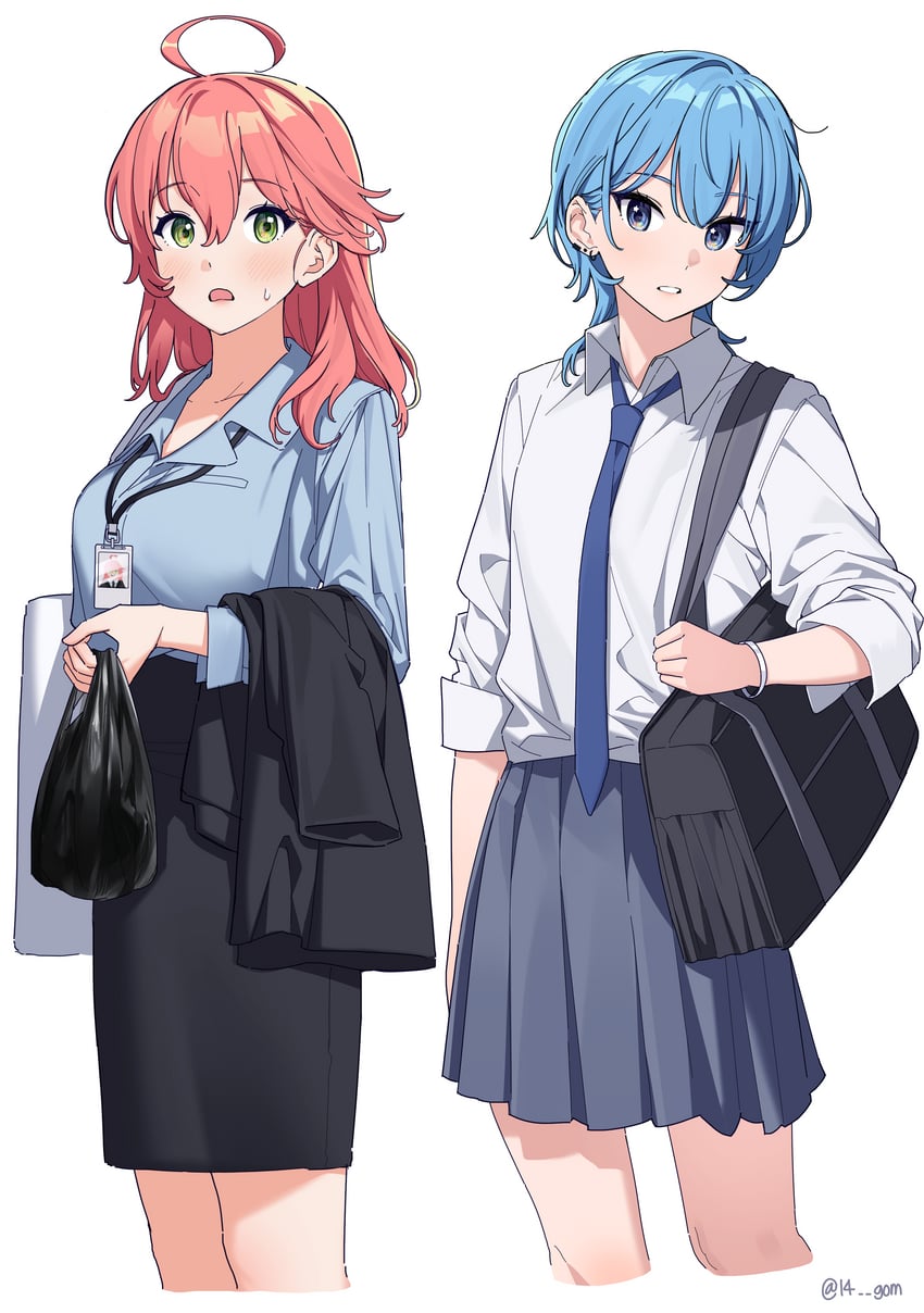 hoshimachi suisei and sakura miko (hololive) drawn by 14_(vision5032)