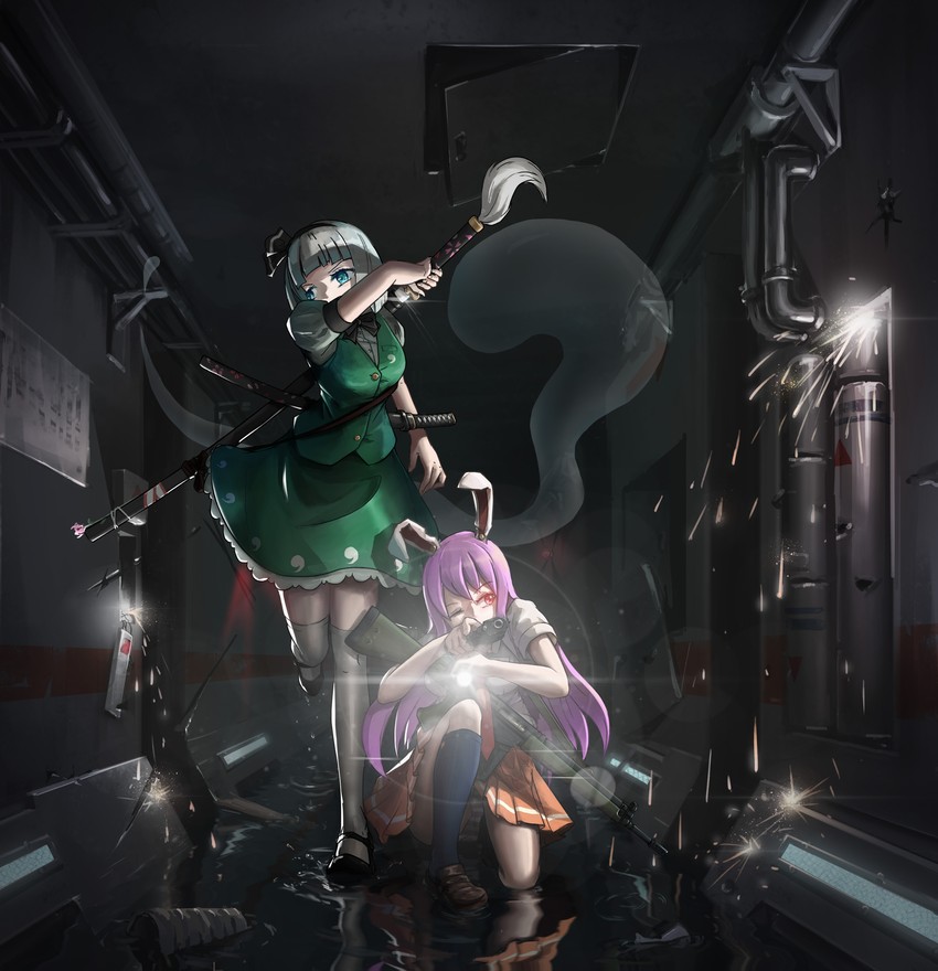 konpaku youmu and reisen udongein inaba (touhou) drawn by lolipantherwww