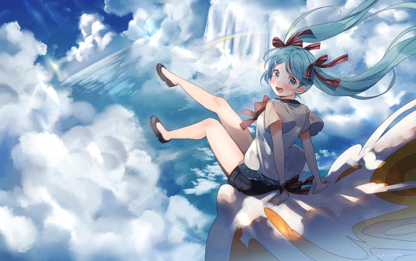 hatsune miku (vocaloid and 1 more) drawn by hanako151