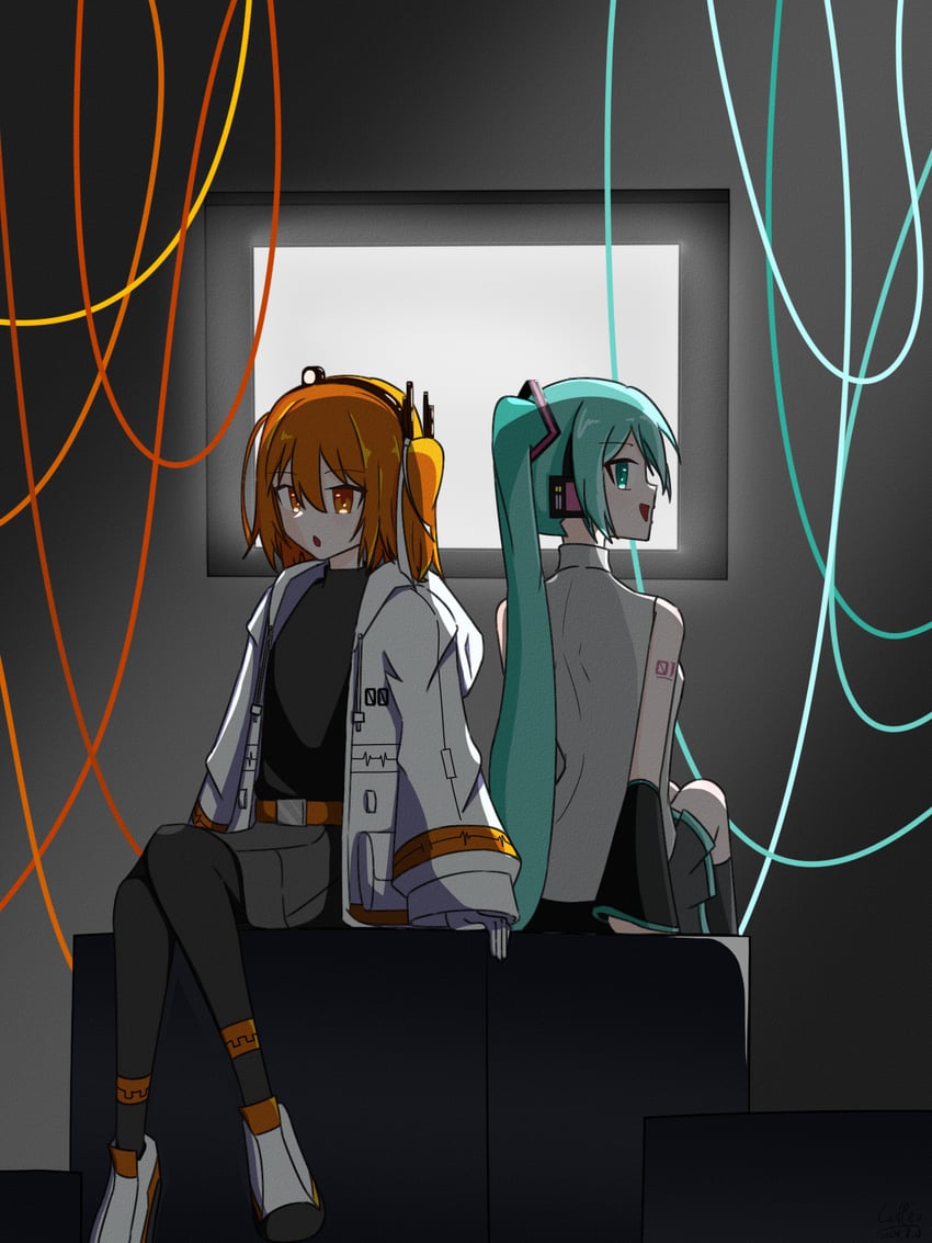 hatsune miku and adachi rei (vocaloid and 2 more) drawn by laffei0a