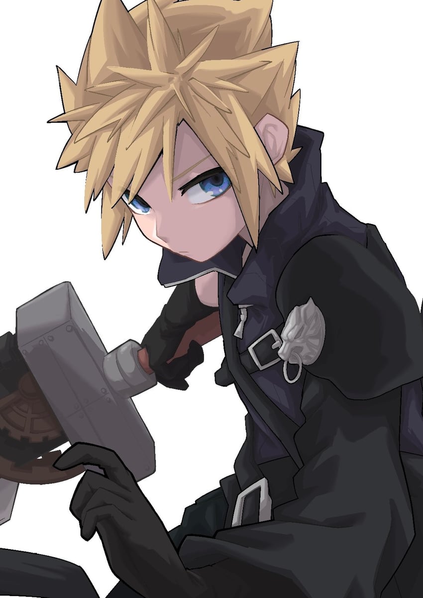 cloud strife (final fantasy and 2 more) drawn by aaaakunaaaa
