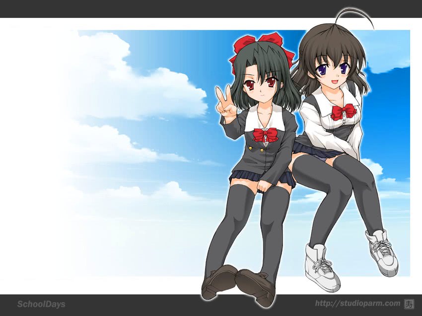 saionji sekai and kiyoura setsuna (school days) drawn by kotobuki_utage
