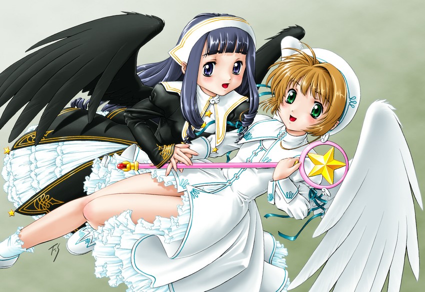 kinomoto sakura and daidouji tomoyo (cardcaptor sakura) drawn by fuji_shinobu