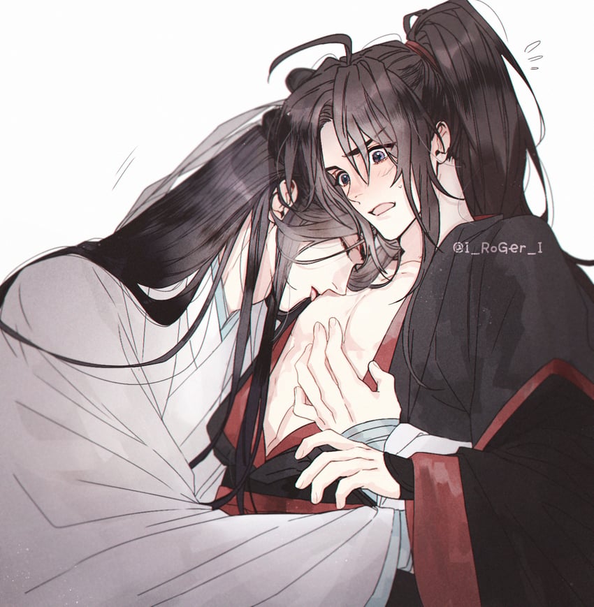 wei wuxian and lan wangji (modao zushi) drawn by kris_yang