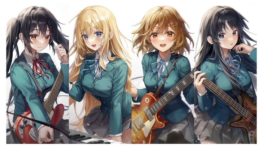 akiyama mio, nakano azusa, hirasawa yui, and kotobuki tsumugi (k-on!) drawn by aibek