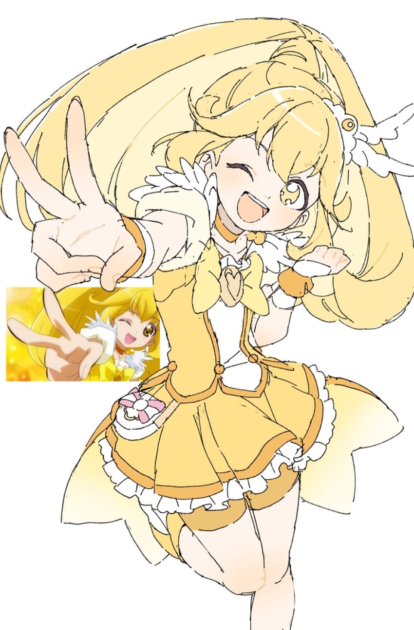 kise yayoi and cure peace (precure and 1 more) drawn by ginjiro_(ginjiroxx)