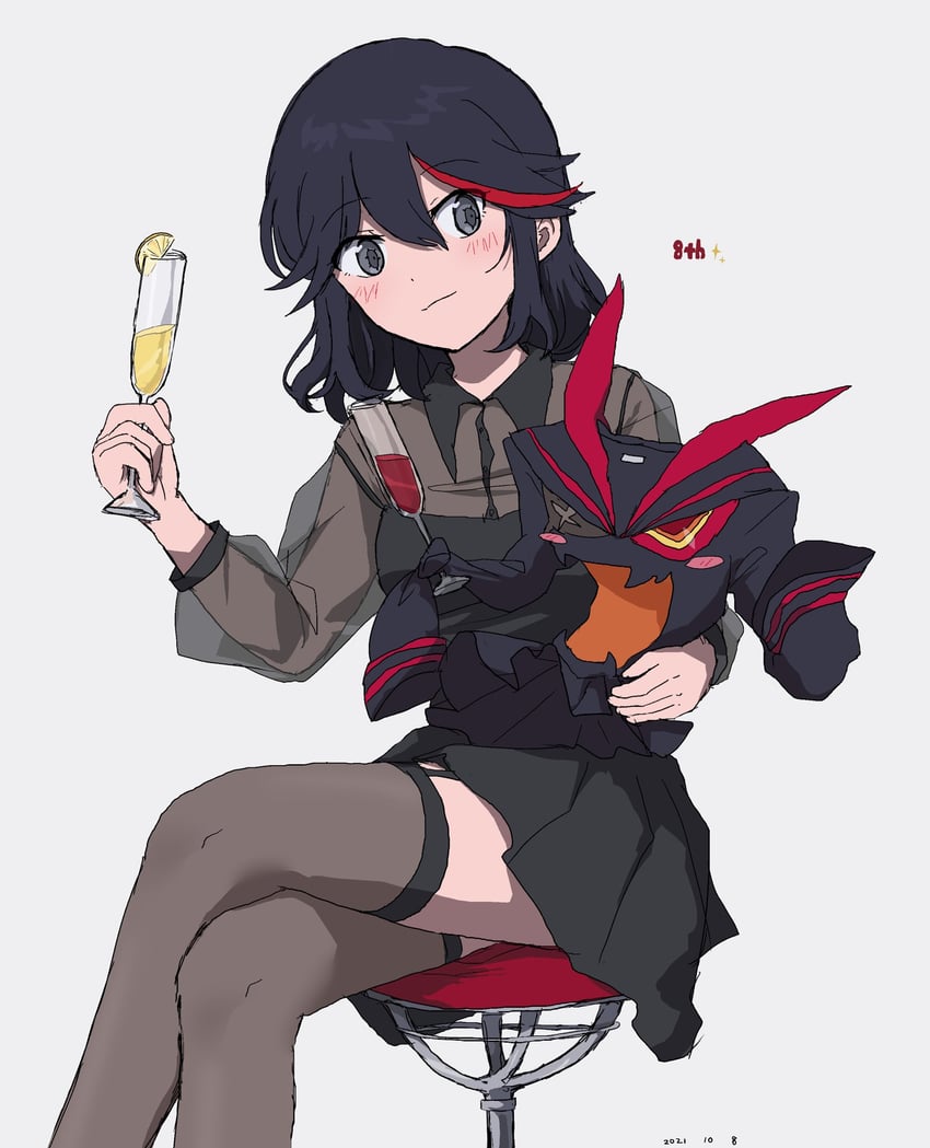 matoi ryuuko and senketsu (kill la kill) drawn by takatisakana