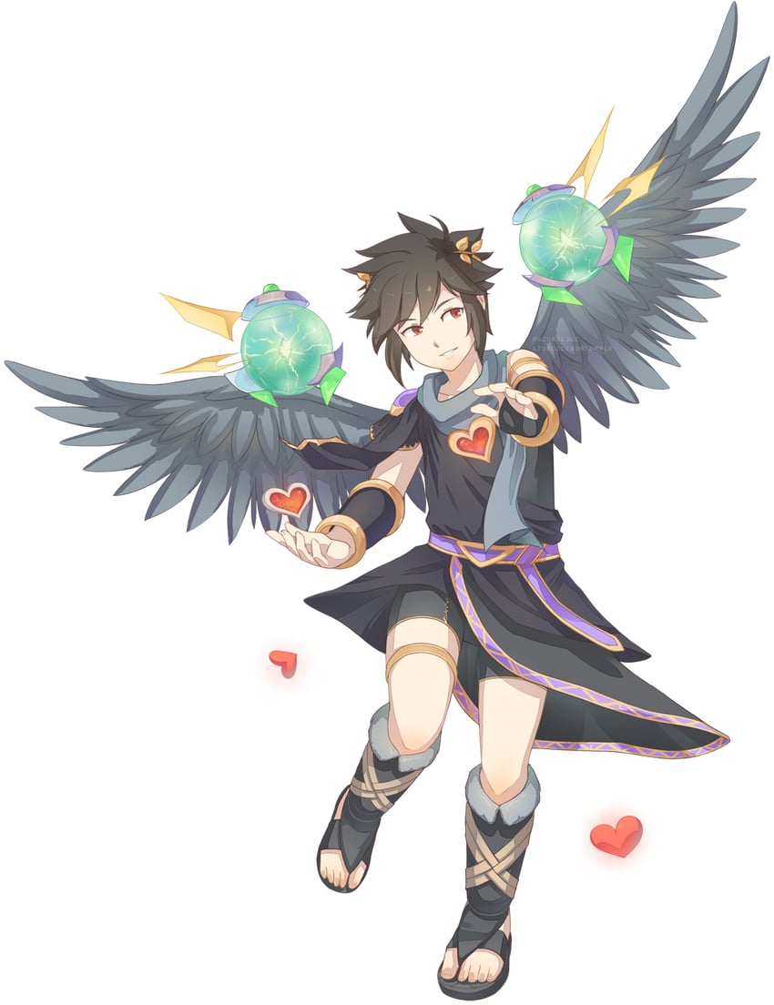 dark pit (kid icarus and 1 more) drawn by azuru_(cyandine)