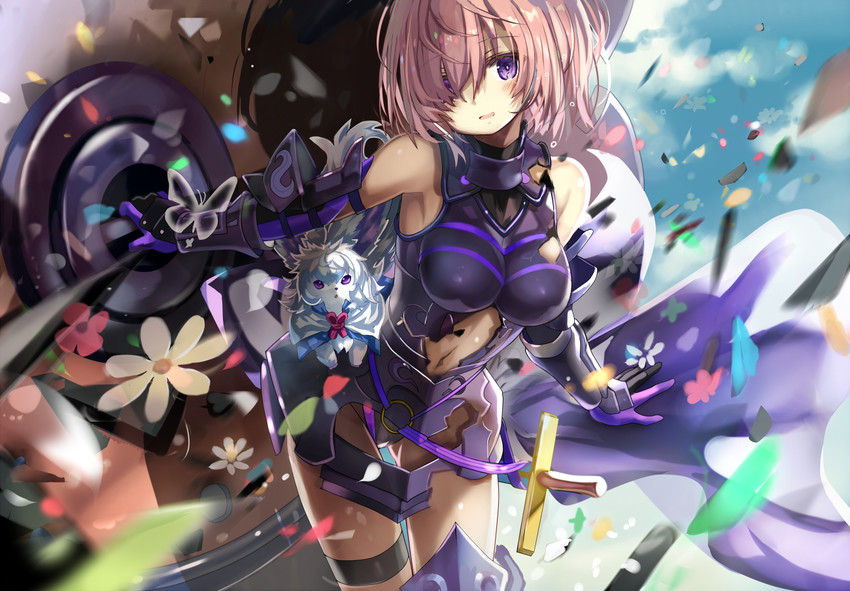 mash kyrielight and fou (fate and 1 more) drawn by shino_(eefy)