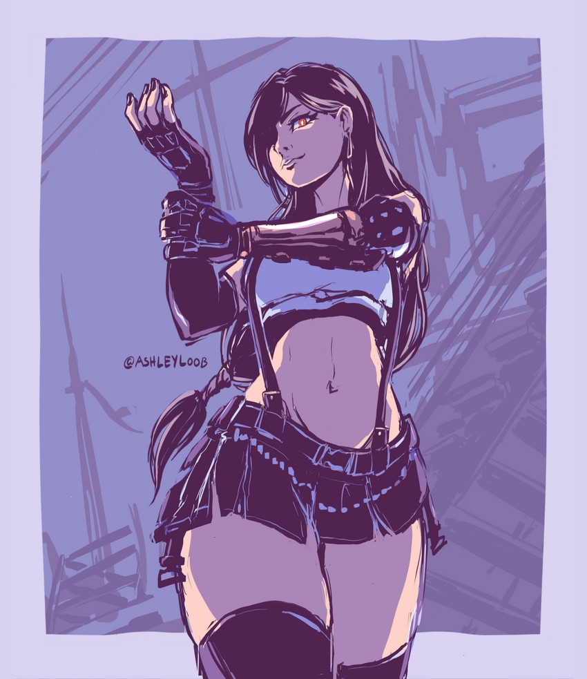 tifa lockhart (final fantasy and 2 more) drawn by ashleyloob