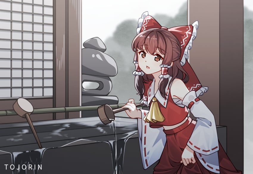 hakurei reimu (touhou and 1 more) drawn by tojorin