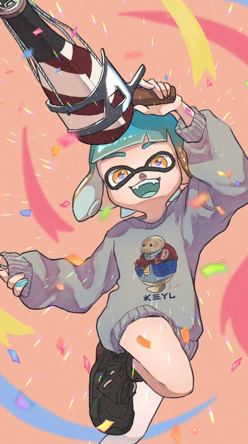 inkling player character and inkling boy (splatoon and 1 more) drawn by nastar_r0