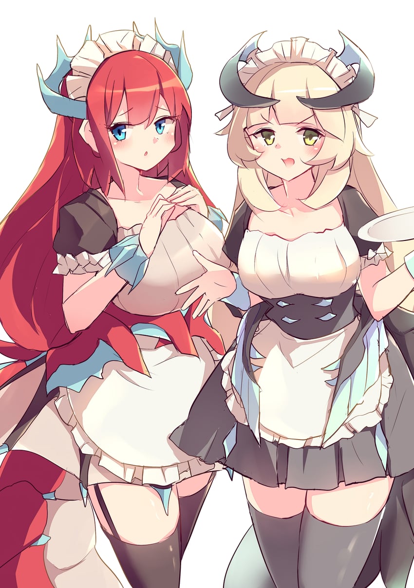 kitchen dragonmaid and chamber dragonmaid (yu-gi-oh!) drawn by kanzakietc