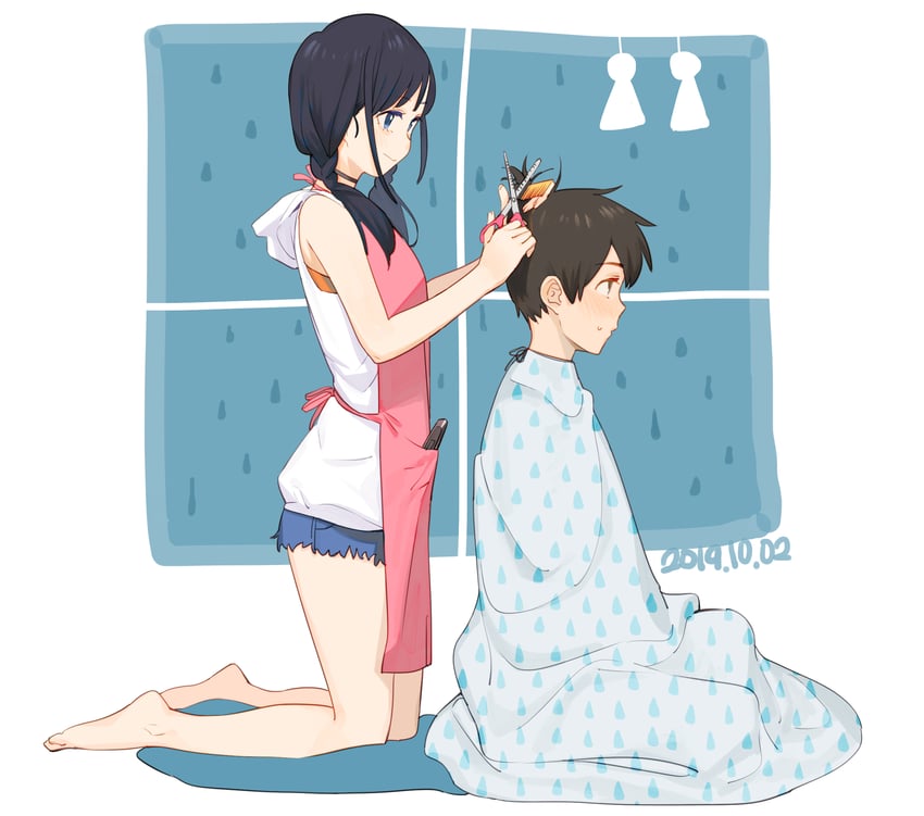 amano hina and morishima hodaka (tenki no ko) drawn by beijuu