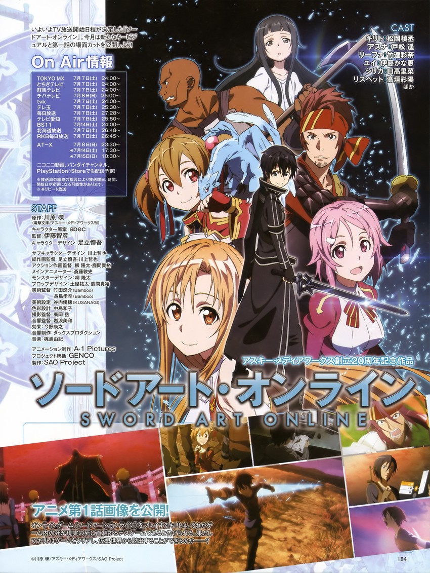 asuna, kirito, silica, lisbeth, yui, and 3 more (sword art online)