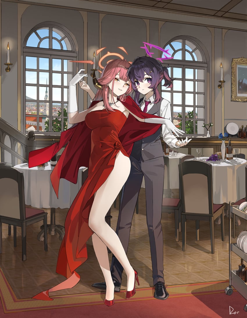 aru and haruka (blue archive) drawn by dor_m