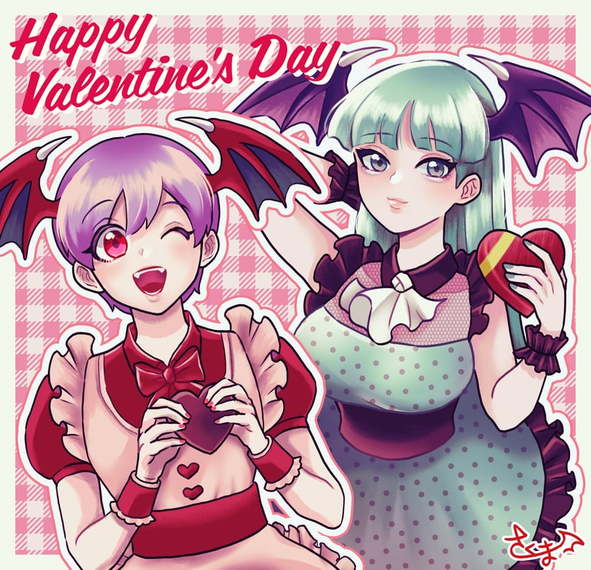 morrigan aensland and lilith (darkstalkers) drawn by skm_nnm