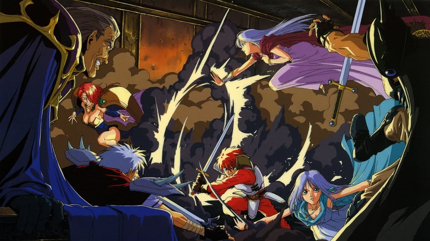 adol christin, feena, reah, bami, gadis, and 2 more (ys and 1 more) drawn by houtani_yukitoshi