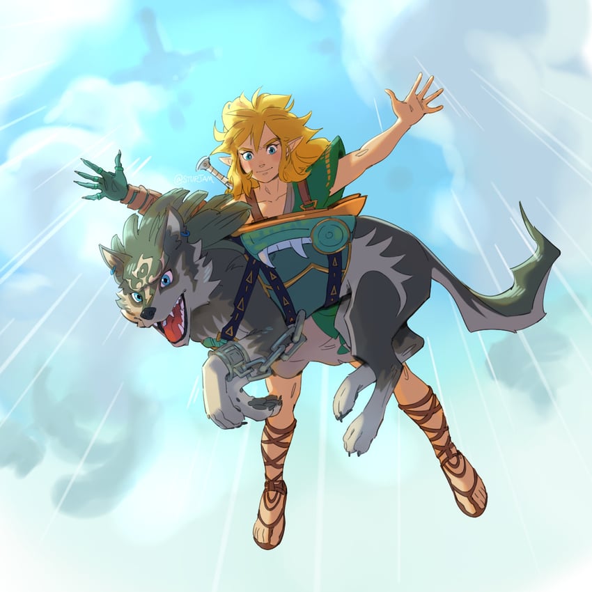 link and wolf link (the legend of zelda and 2 more) drawn by stup-jam