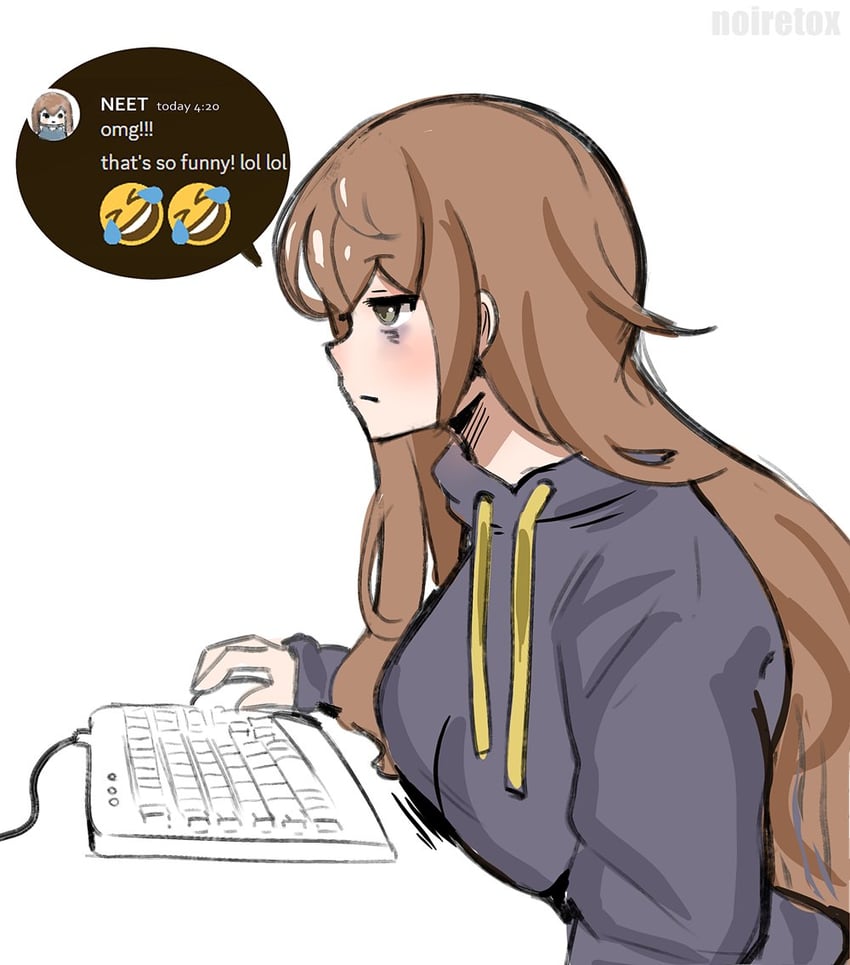 neet girl (original and 1 more) drawn by noiretox