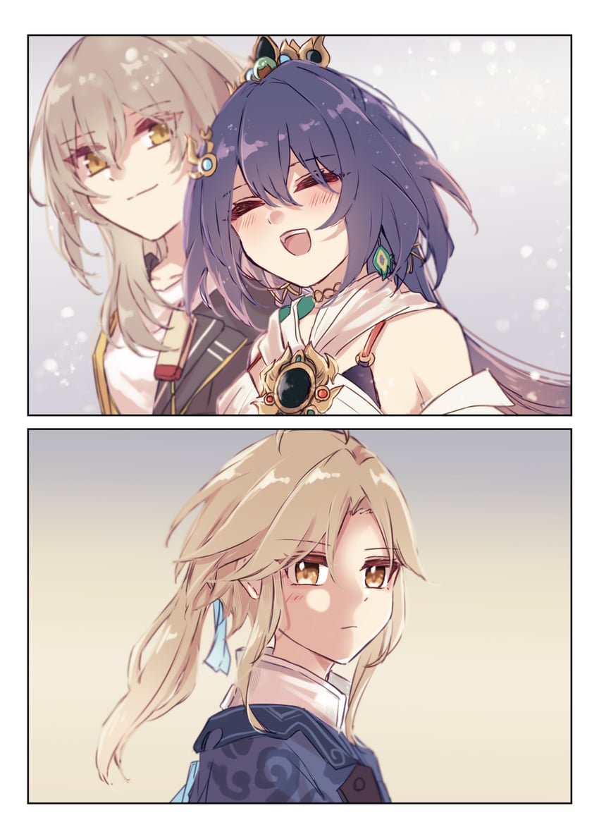 trailblazer, stelle, yunli, and yanqing (honkai and 1 more) drawn by yugure