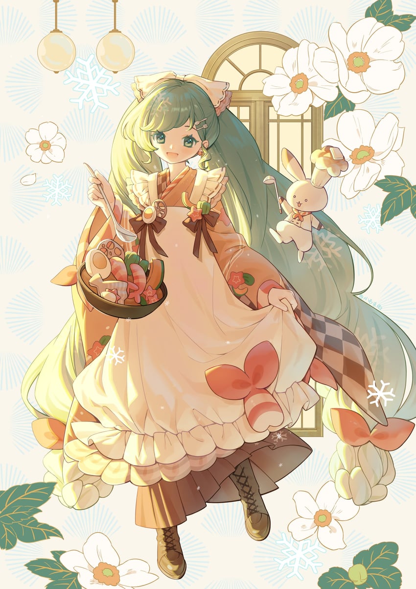 hatsune miku, yuki miku, and rabbit yukine (vocaloid) drawn by shiokori