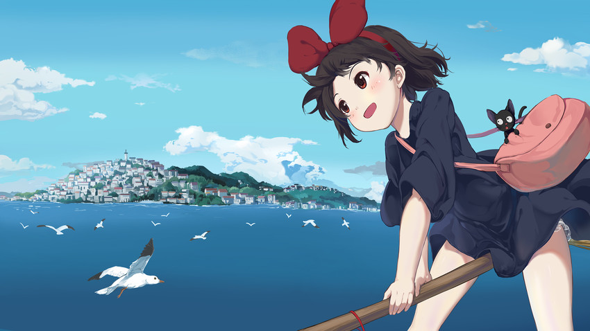 kiki and jiji (studio ghibli and 1 more) drawn by mianbaoshi_mengxiang